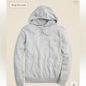 J Crew light grey 100% cashmere hoodie